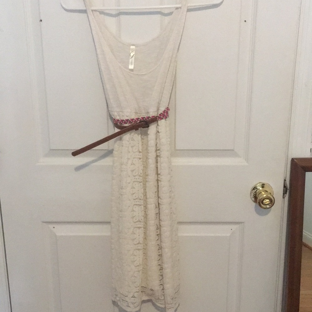 White lace cotton dress